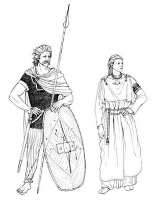 Guerrier et femme celtes